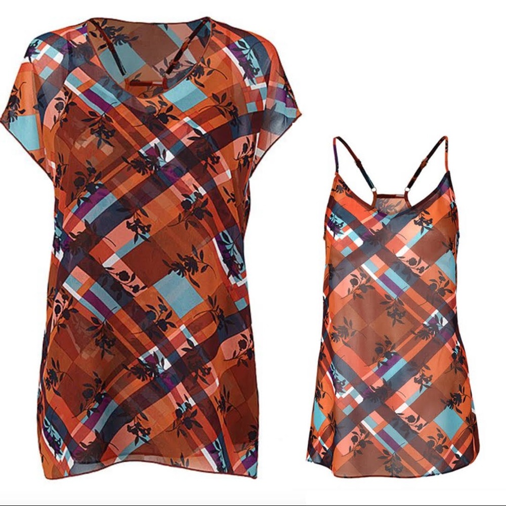 Cabi Lattice Top with detachable cami, size S, NWT